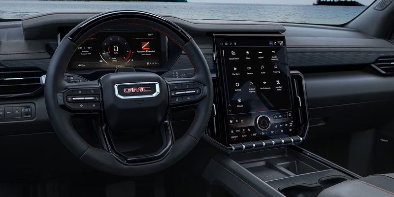 Driver’s view of GMC Acadia dashboard and display system